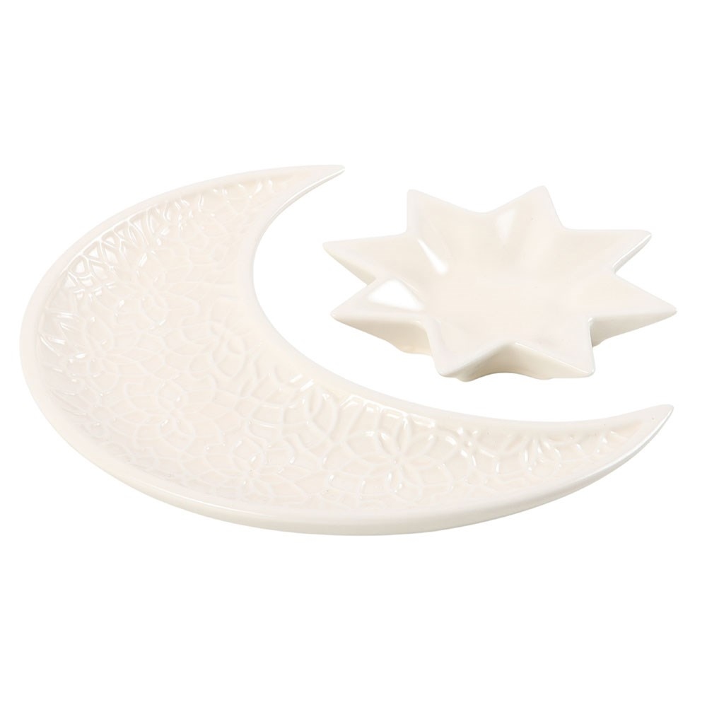 Something Different - Crescent Moon and Star Trinket dish - White